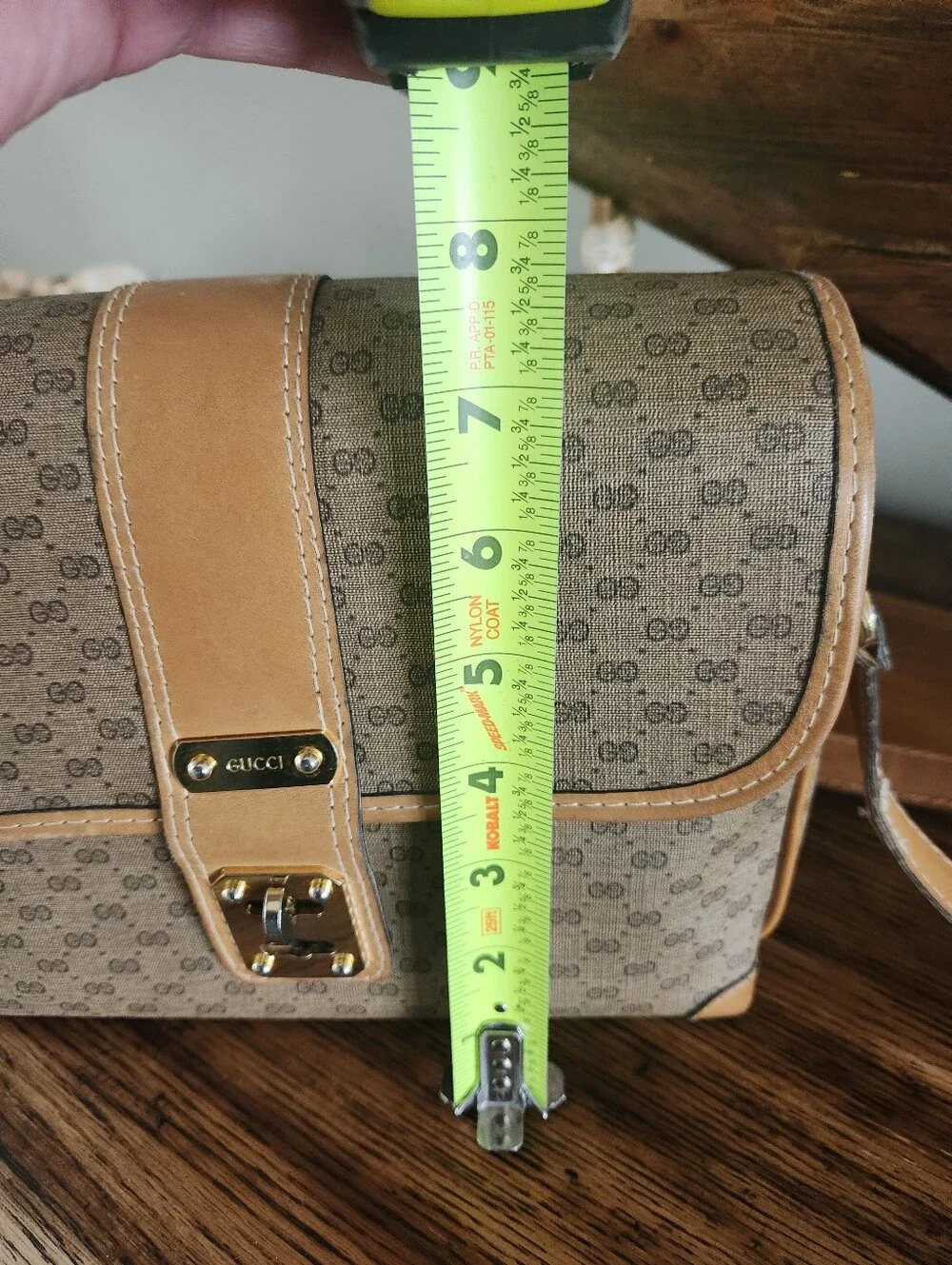 Gucci Beige Tan Monogram Micro GG Vintage Crossbody Bag with Matching Wallet - Picture 3 of 15